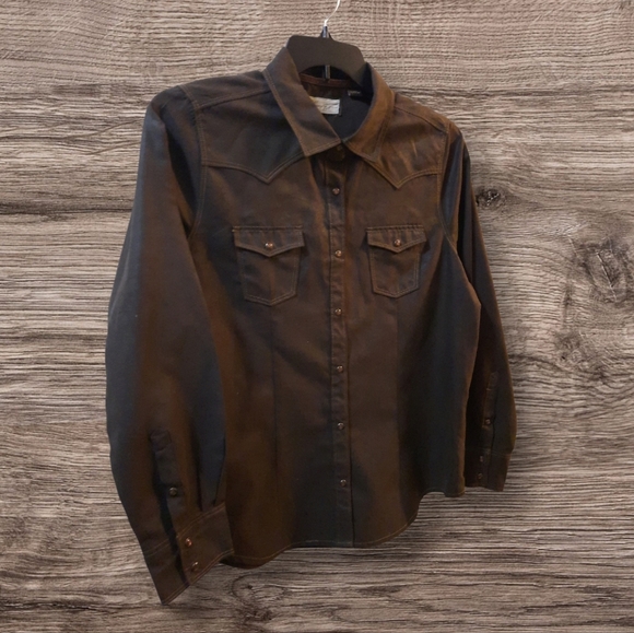 Legacy Falls For Women Large Brown Western Faux Suede Shirt Large - Picture 3 of 14